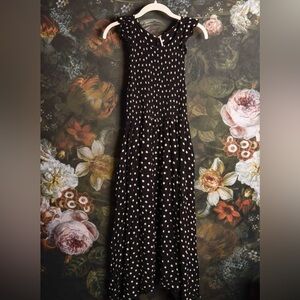 Free People black/white polka dot maxi dress size S